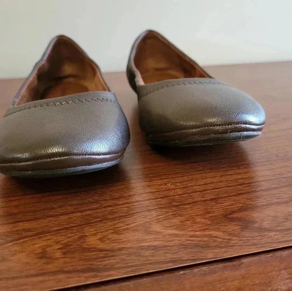 Lucky Brand Career Wear Minimalist Brown Emmie Round Toe Ballet Flats(7.5)